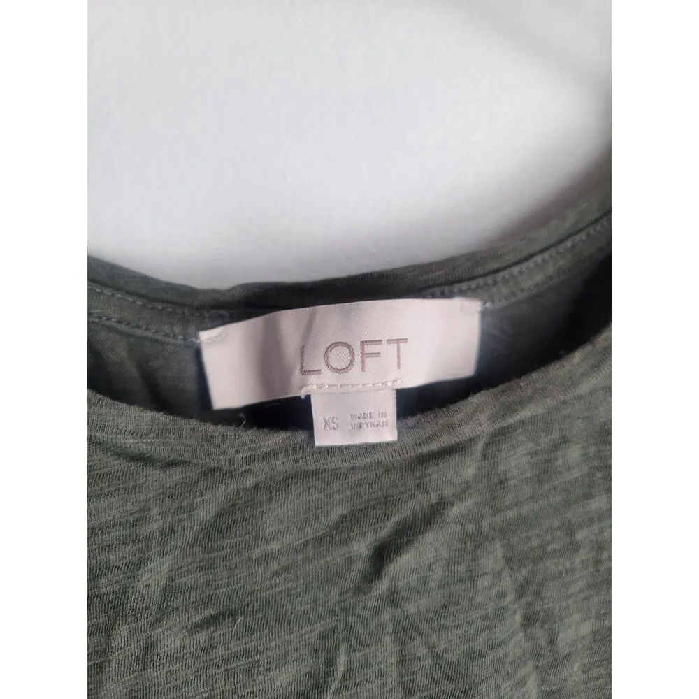 Ann Taylor LOFT Green Racer Back Tank Top XS Extra Small